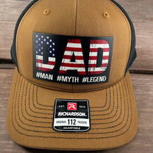 Load image into Gallery viewer, DAD #MAN #MYTH #LEGEND Richardson 112 Trucker Cap