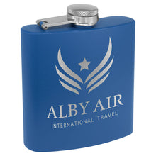 Load image into Gallery viewer, Custom 6oz Powder Coated Stainless Steel Flask