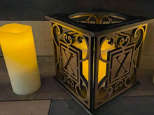 Load image into Gallery viewer, Walnut Monogram Candle Lantern