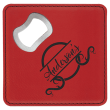 Load image into Gallery viewer, Leatherette Bottle Opener Coaster