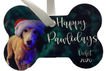 Load image into Gallery viewer, Happy Pawlidays Dog Bone Ornament