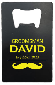 Groomsman Stainless Steel Credit Card Bottle Opener