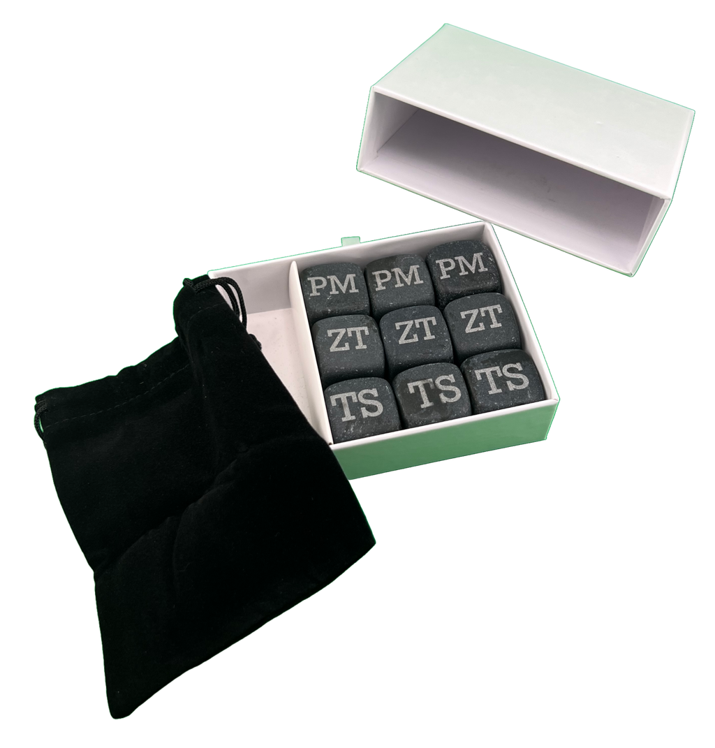 Whiskey Stones with box and bag