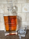 Engraved Rectangular Glass Decanter