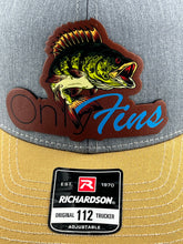 Load image into Gallery viewer, Only Fins Genuine Leather Patch Richardson 112 Trucker Cap OnlyFans Bass Fishing
