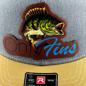 Only Fins Genuine Leather Patch Richardson 112 Trucker Cap OnlyFans Bass Fishing