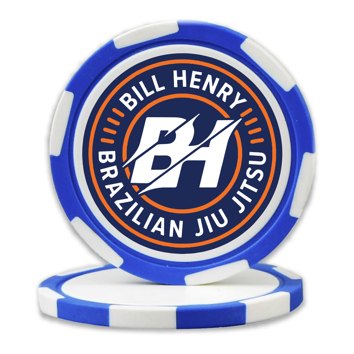 Blue custom logo poker chip golf ball marker, UV printed by HSTORM Printing