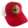 Red hat with UV printed color leather patch