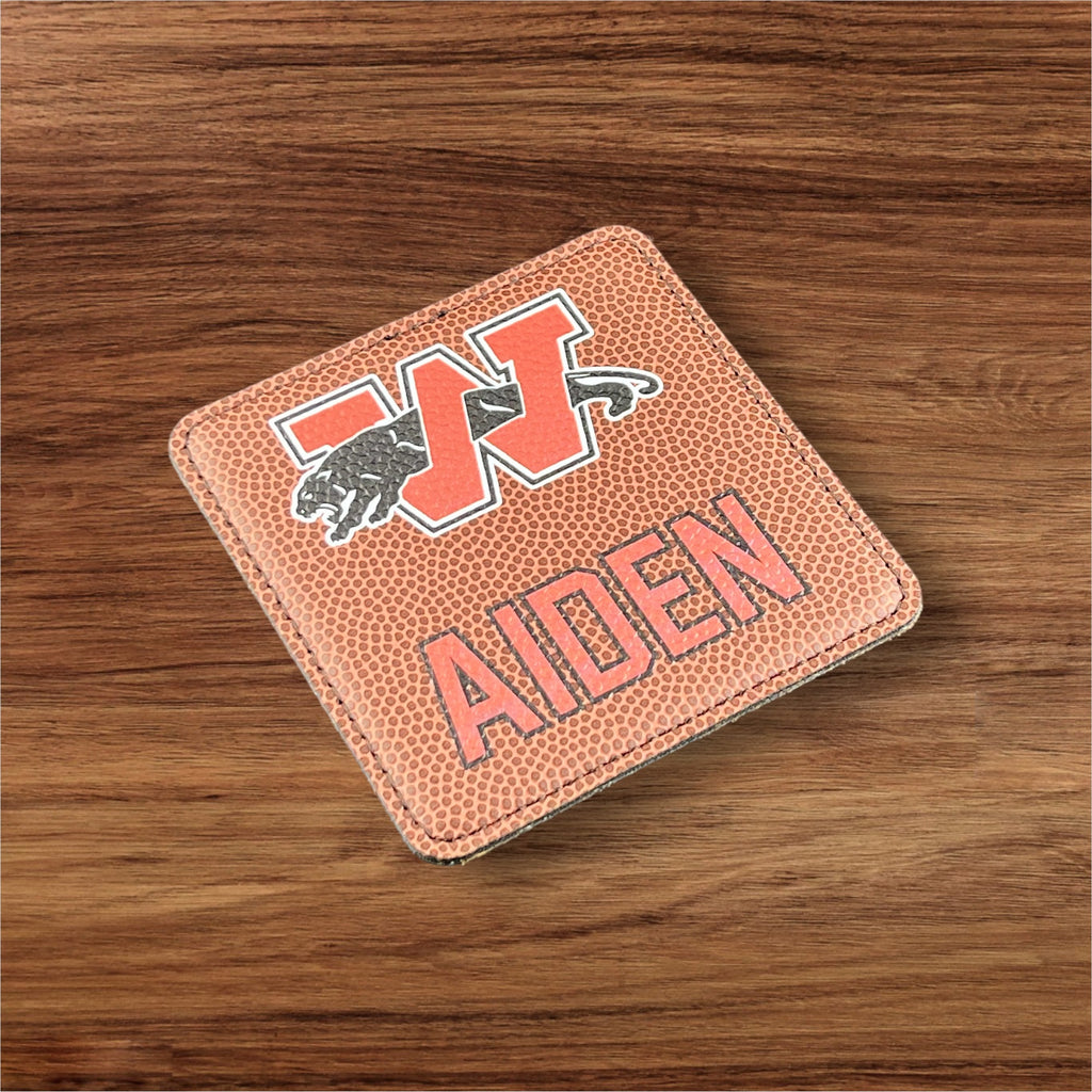 Customized Football Themed Leatherette Coaster Set of 6