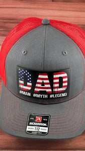 DAD #MAN #MYTH #LEGEND Genuine Leather Patch Hat