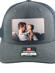 Father's Day Photo Genuine Leather Patch Hat