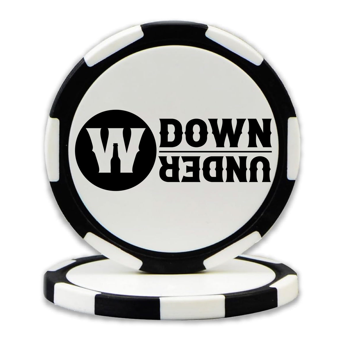 Black custom logo poker chip golf ball marker, UV printed by HSTORM Printing