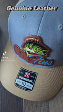 Load and play video in Gallery viewer, Only Fins Genuine Leather Patch Richardson 112 Trucker Cap OnlyFans Bass Fishing
