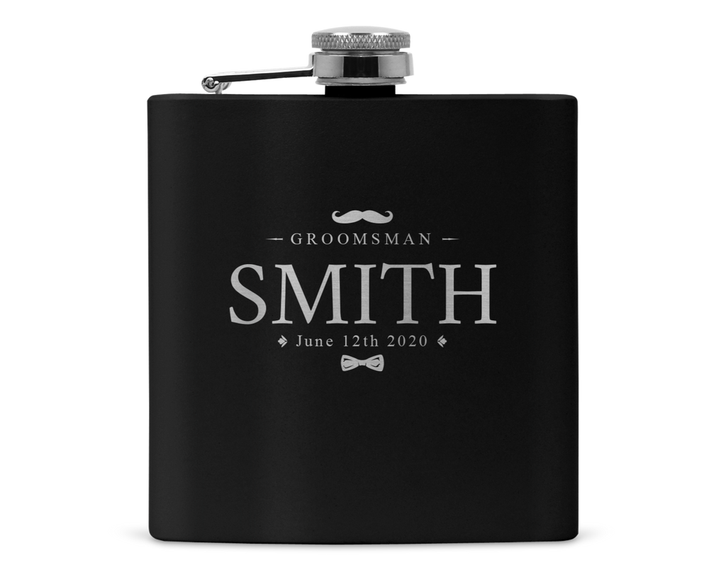 Groomsman Mustache Flask