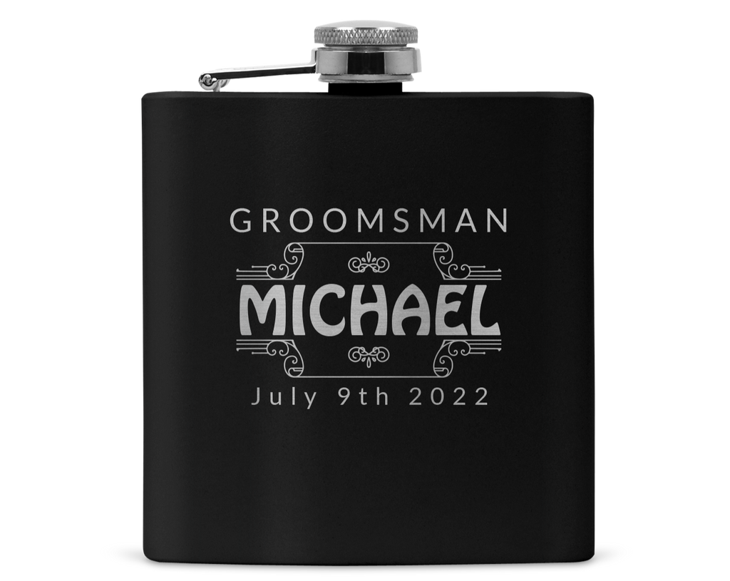 Groomsman Laser Engraved Flask
