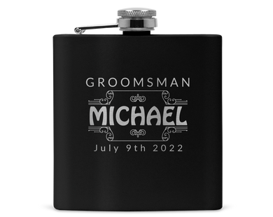 Groomsman Laser Engraved Flask