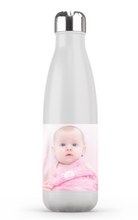 Load image into Gallery viewer, 2 Photo 17oz White Stainless Steel Water Bottle
