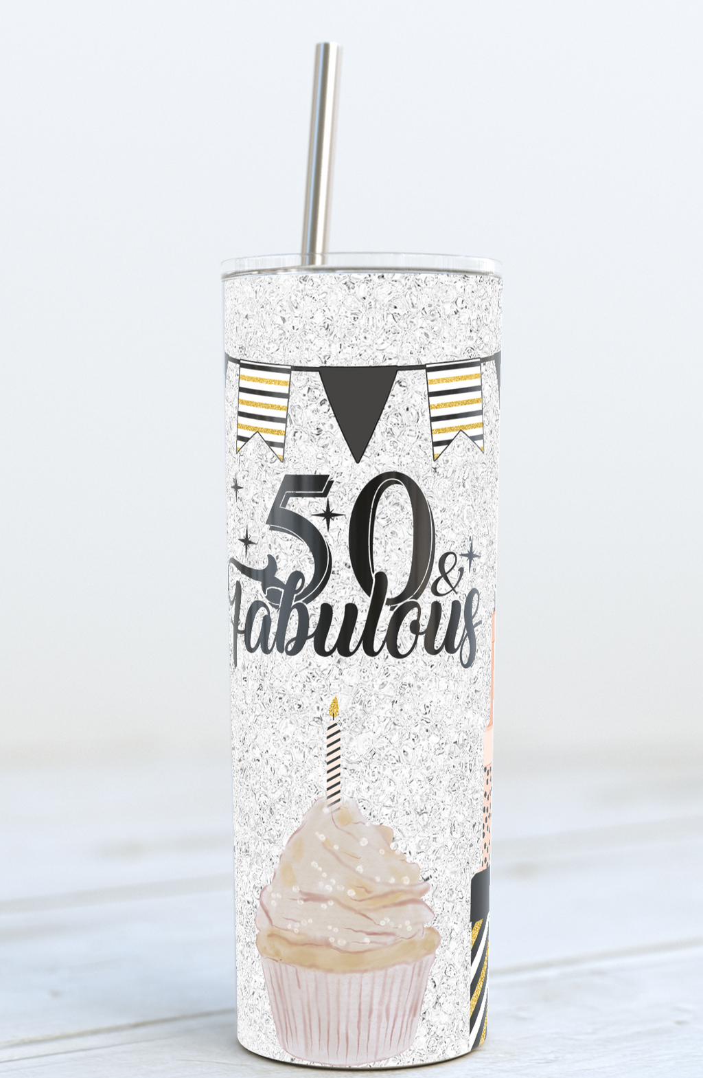 50 & Fabulous Skinny 20oz Stainless Steel Tumbler