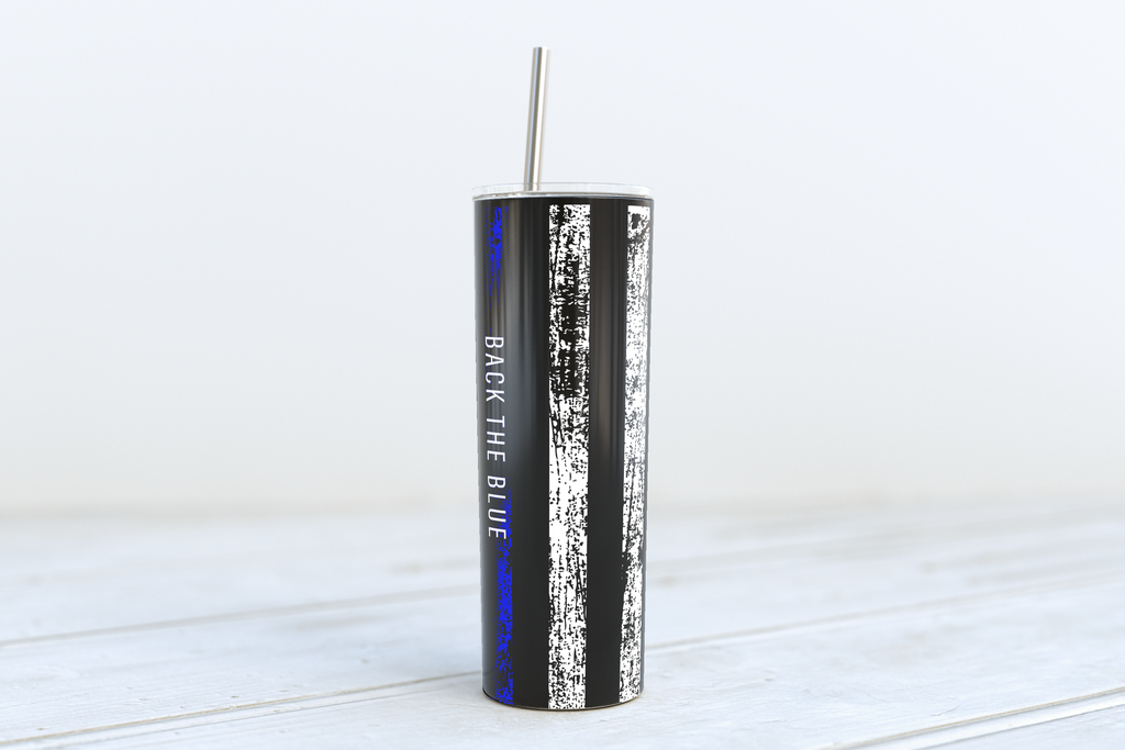 Back the Blue Skinny 20oz Stainless Steel Tumbler