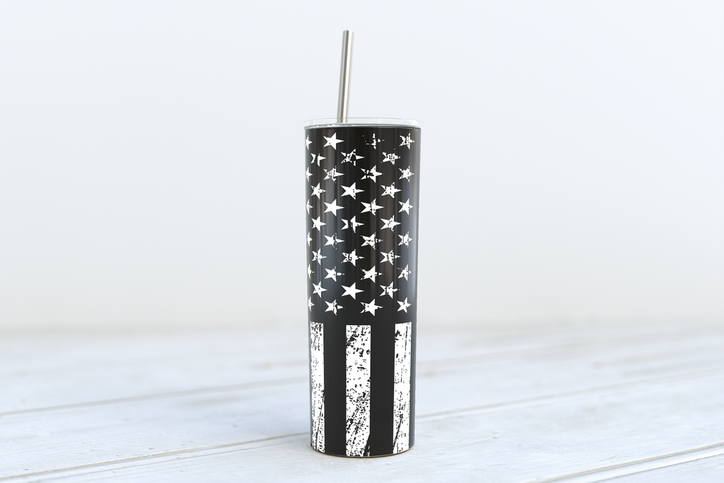 Back the Blue Skinny 20oz Stainless Steel Tumbler