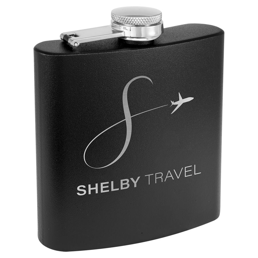Custom 6oz Powder Coated Stainless Steel Flask