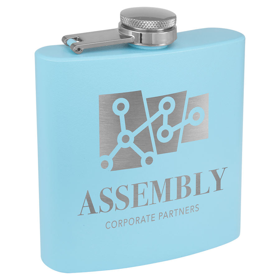 Custom 6oz Powder Coated Stainless Steel Flask