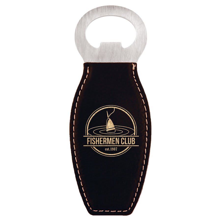 Leatherette Bottle Opener w/ Magnet