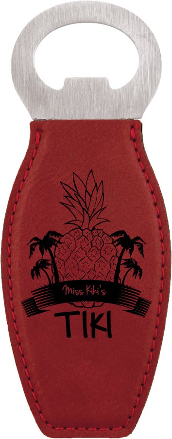Leatherette Bottle Opener w/ Magnet