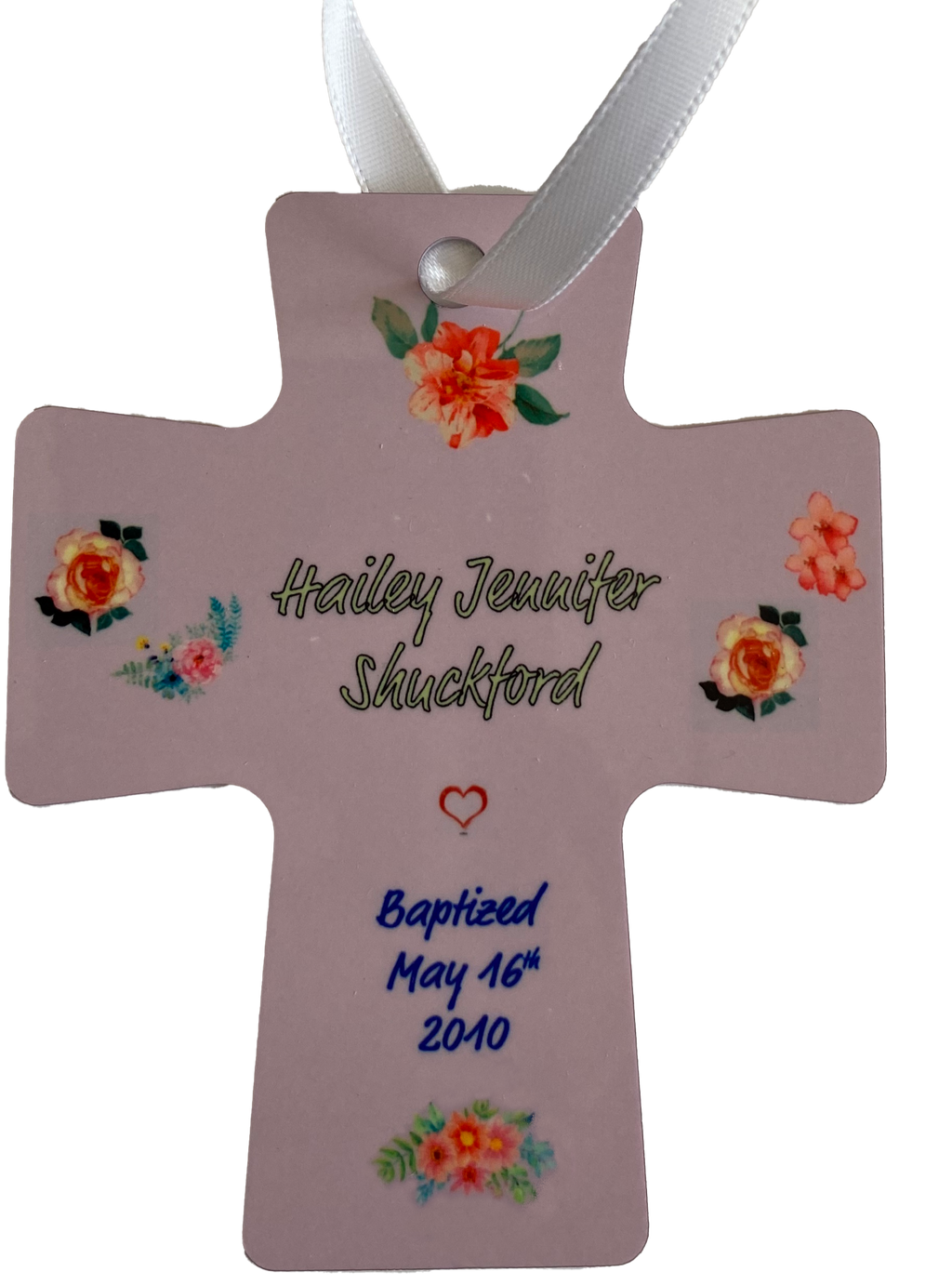 Baptismal 2 Sided Cross Ornament