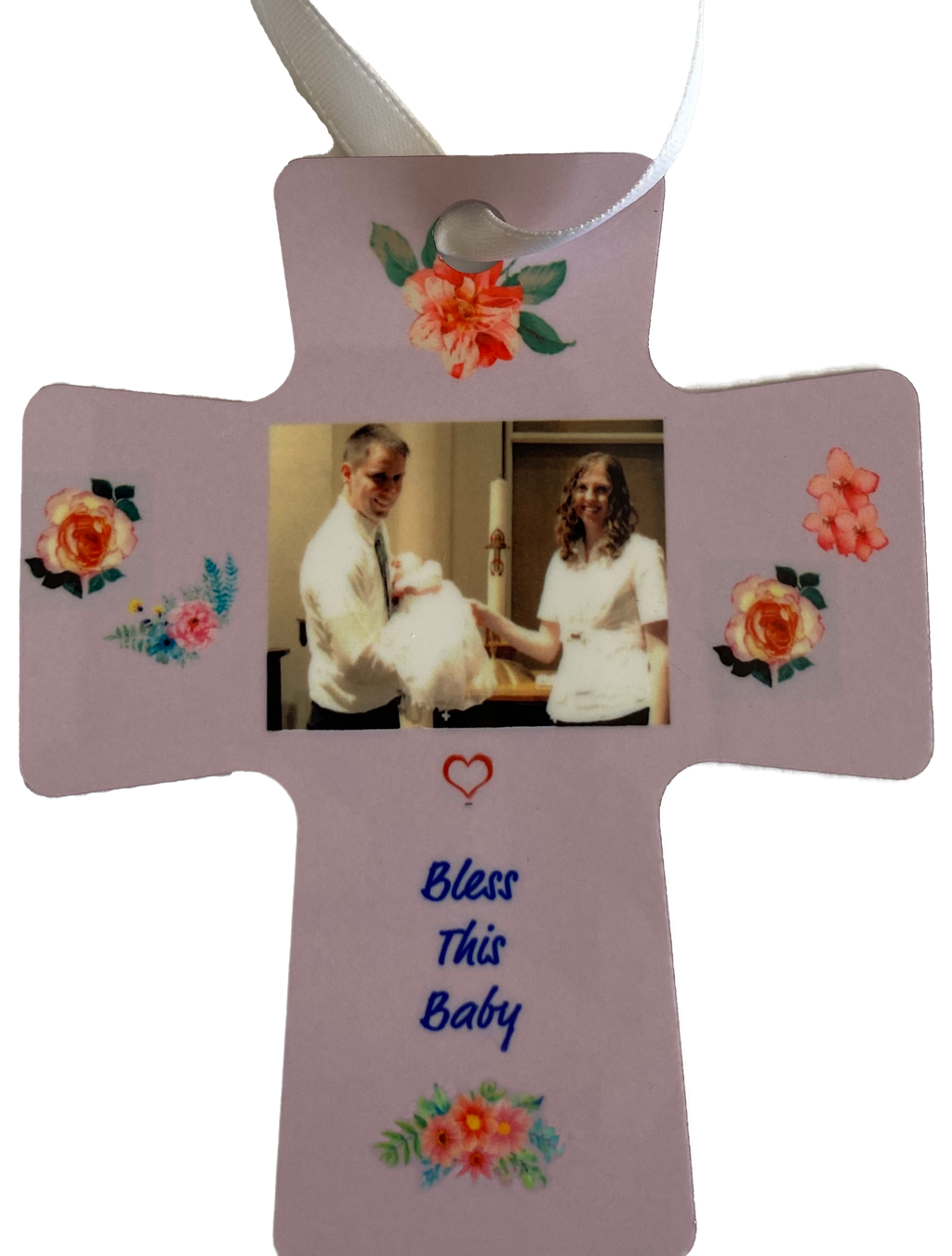 Baptismal 2 Sided Cross Ornament