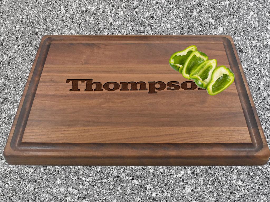 Walnut Cutting board engraved with last name