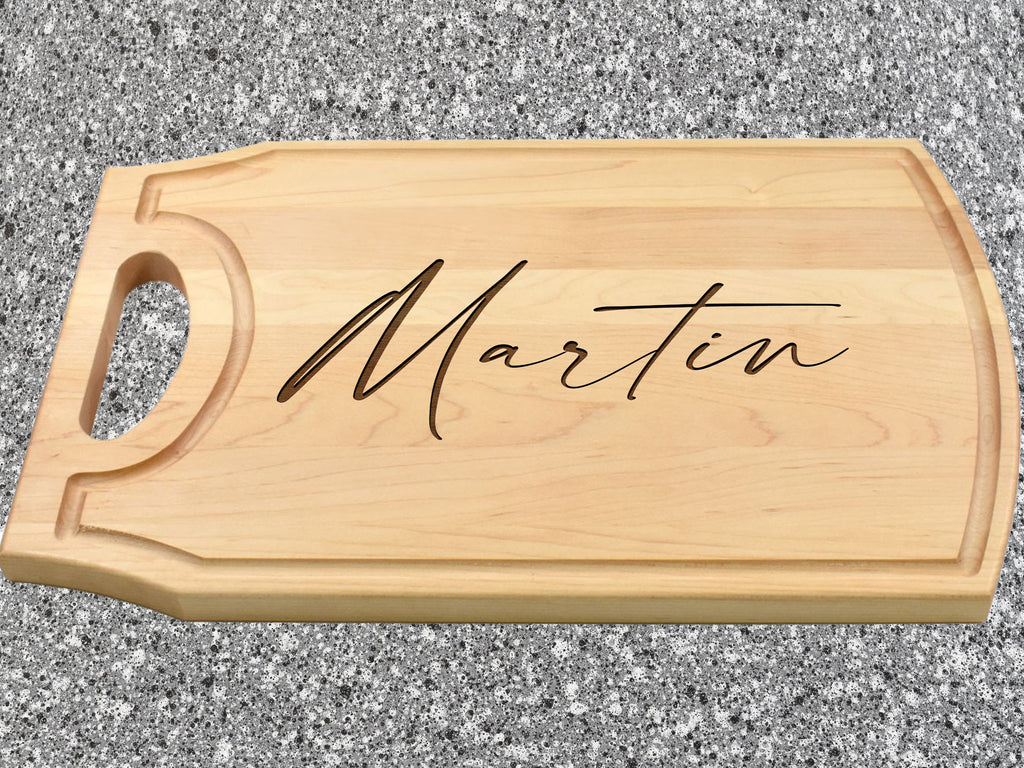 Engraved cutting board with gift receiver name