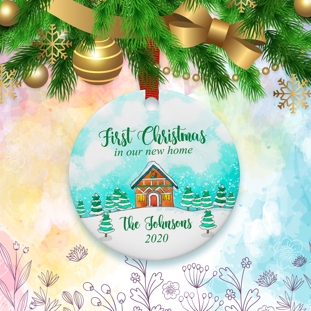 3" Round 2 Sided Ornament