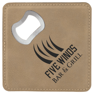 Leatherette Bottle Opener Coaster