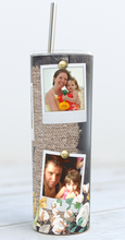 Load image into Gallery viewer, 5 Polaroid Photo Thankful &amp; Blessed Skinny 20oz Stainless Steel Tumbler
