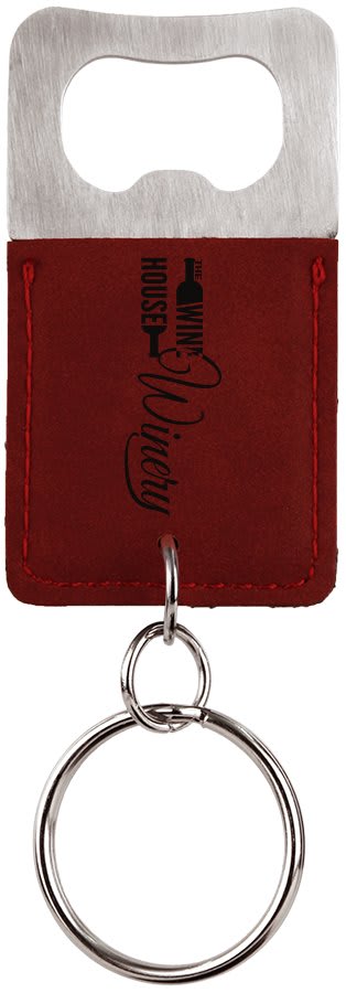 Leatherette Bottle Opener Keychain