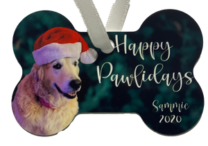 Happy Pawlidays Dog Bone Ornament
