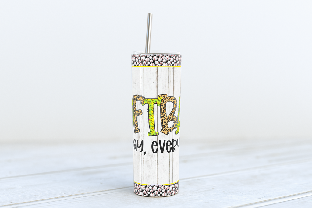 Softball All Day Skinny 20oz Stainless Steel Tumbler