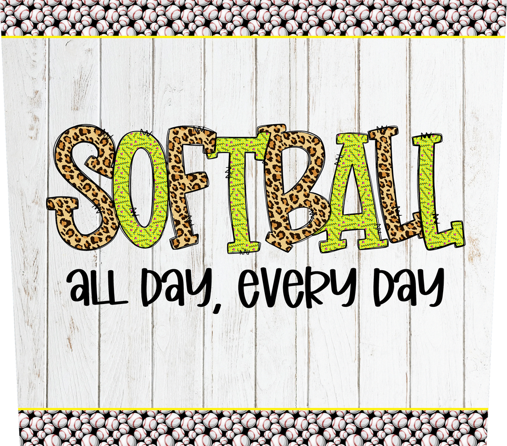 Softball All Day Skinny 20oz Stainless Steel Tumbler