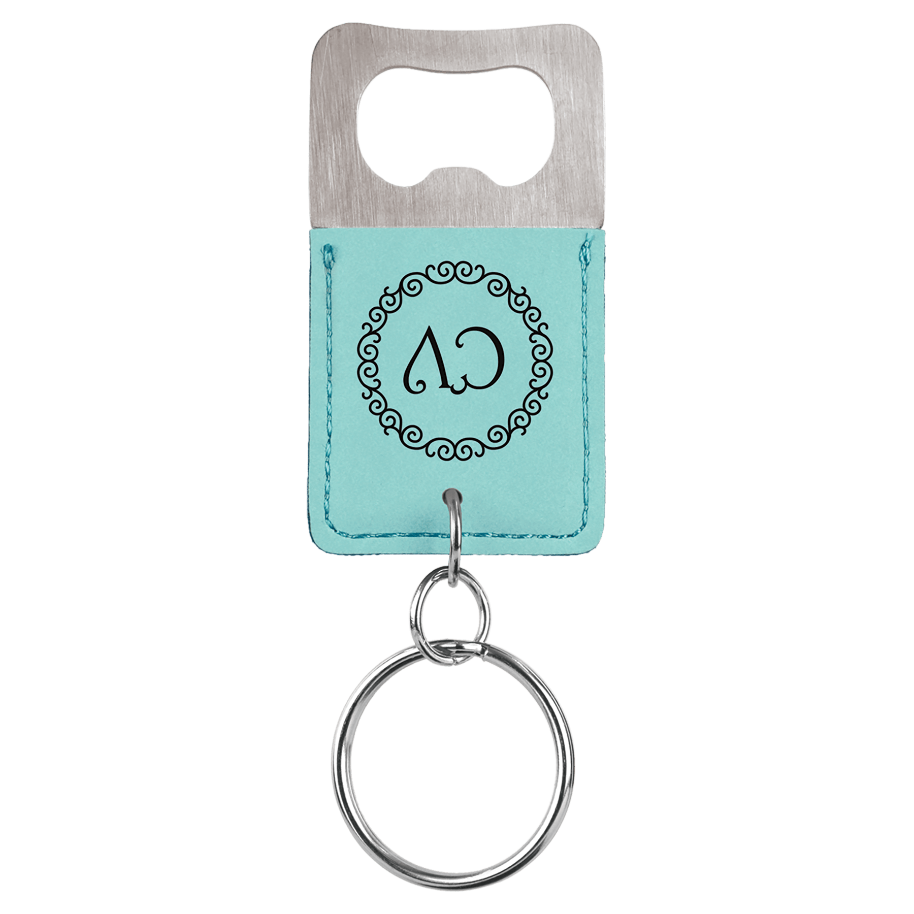 Leatherette Bottle Opener Keychain