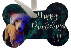 Happy Pawlidays Dog Bone Ornament